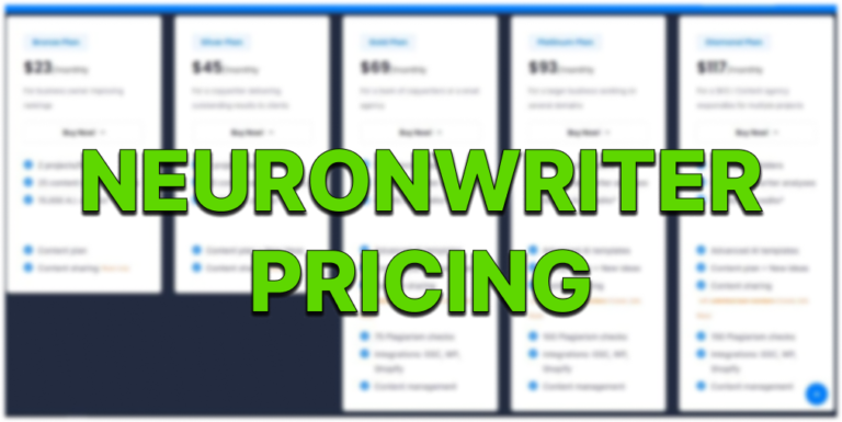 NeuronWriter Pricing